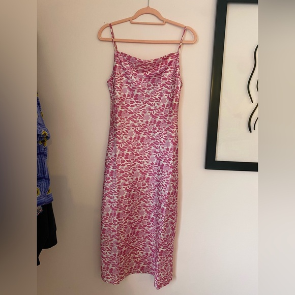 Pink Animal Print cowl neck dress by Paper Heart. - Picture 4 of 9